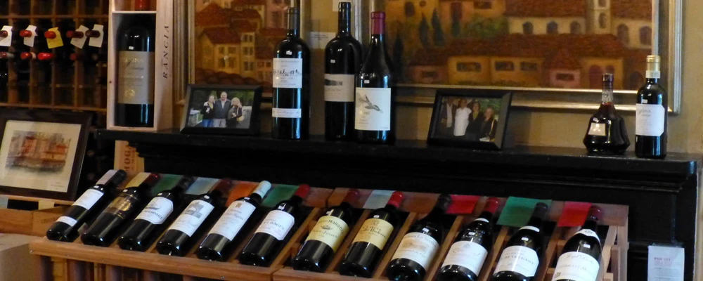 Wine display inside Nyack Wine Cellar